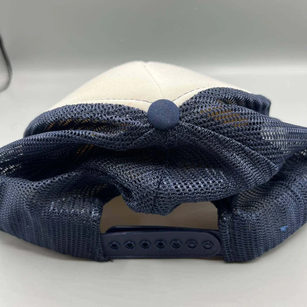 Vintage‎ Finley & Stapler Racing Trucker Hat Men White Blue Xpres Caps Snap Back